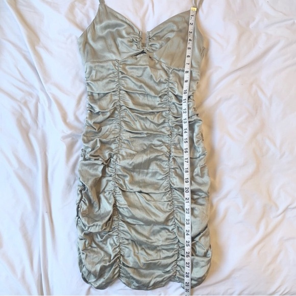 NWT ZARA Ruched Satin Effect Bodycon Minidress - Picture 12 of 16